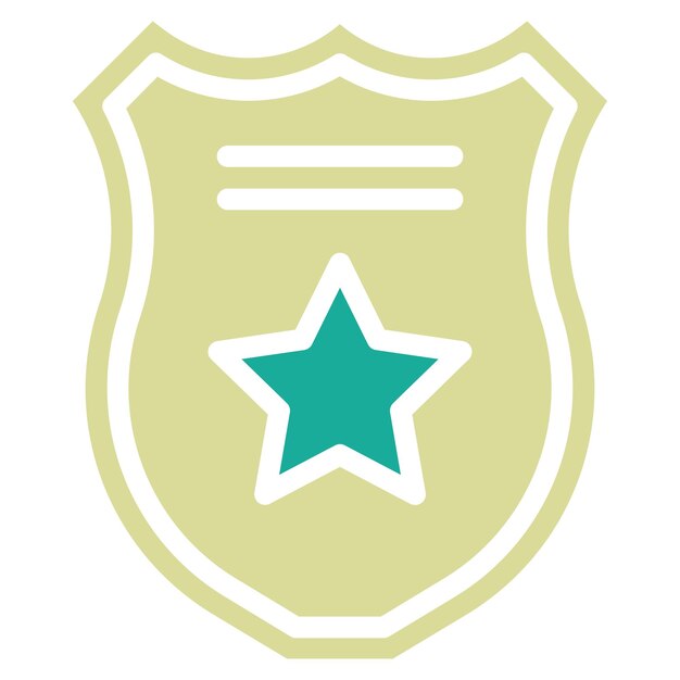 a green shield with a green star on it