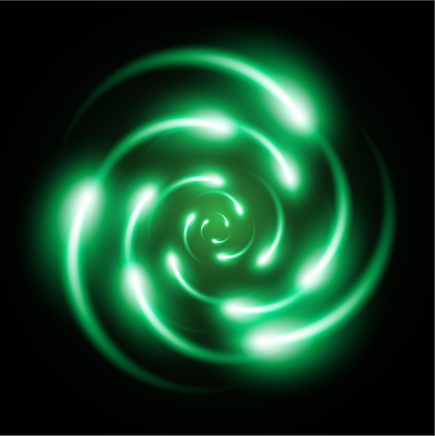 Vector green shining atom scheme.