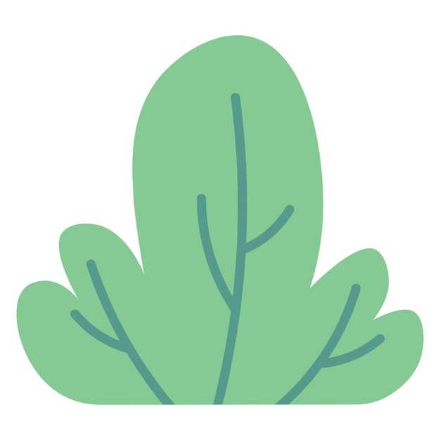 Green shrub doodle illustration Isolated vector illustration