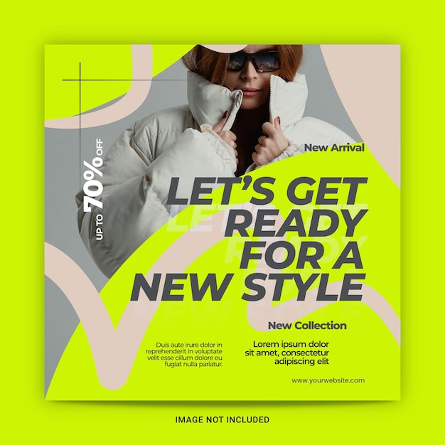 Green simple design fashion social media and instagram post template