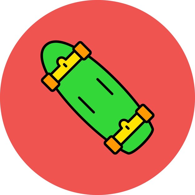 a green skateboard with the word  l  on it