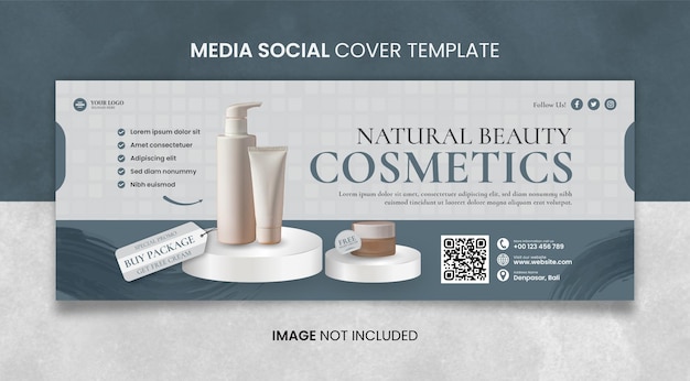 Green Skincare Foundation Cosmetics Media Social Cover Template