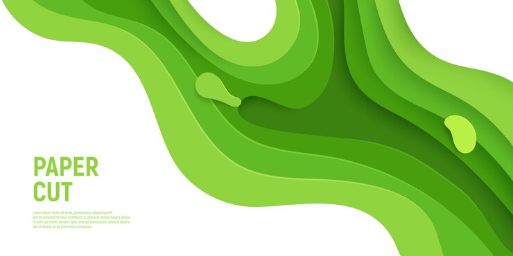 Vector green slime abstract background waves layers.