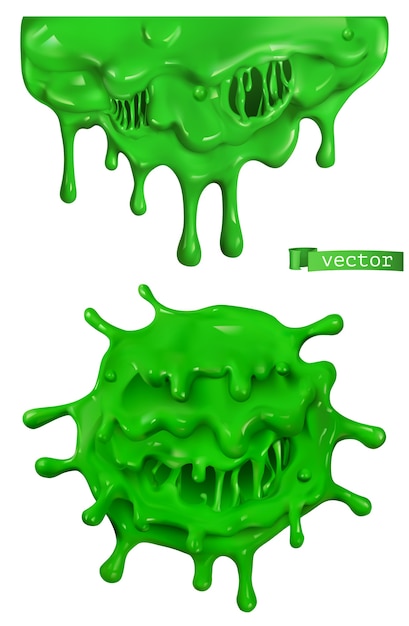 Green slime. cartoon objects