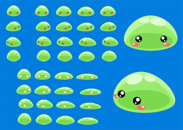 Green slime game sprites