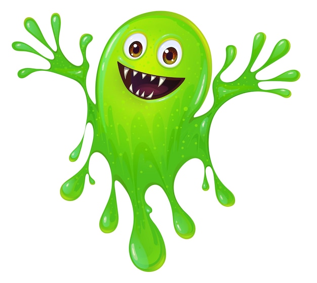 Vector green slime monster,halloween detail.