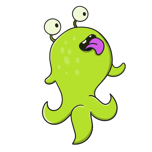 green slime monsterhalloween detailvector illustration