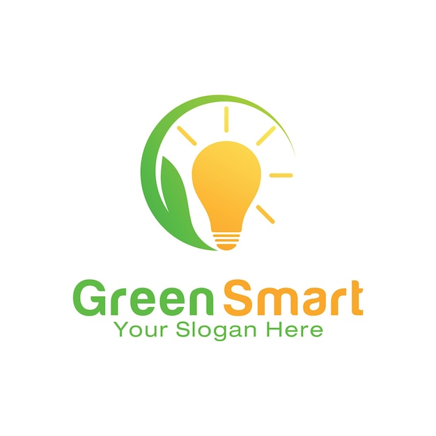 Green smart logo design template