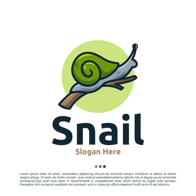 Green snail ,logo design template