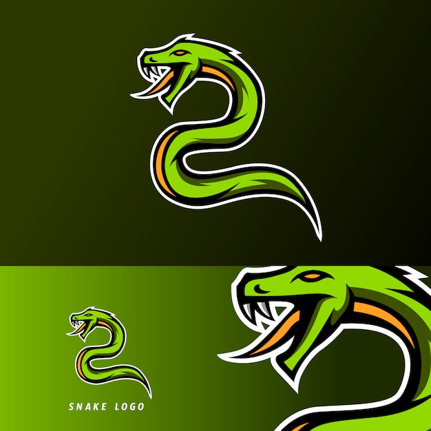 Vector green snake viper pioson mascotte esport logo