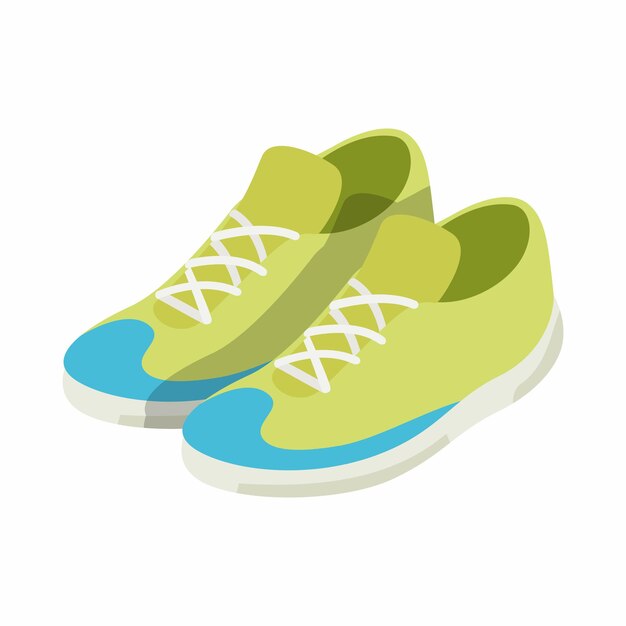 Green sneakers icon in isometric 3d style on a white background