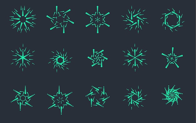 green snowflakes vector