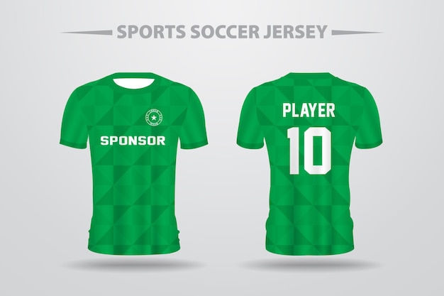 Green Soccer Football Jersey Design and Template For Print