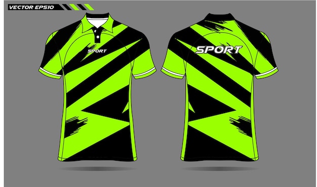 Green soccer jersey racing jersey design template tshirt