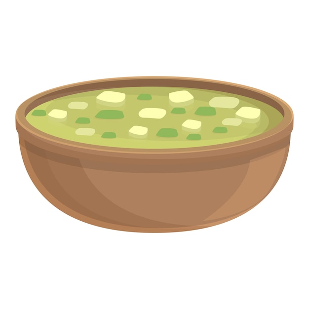 Vettore icona zuppa verde vettore cartone animato cibo di riso menu di gamberi