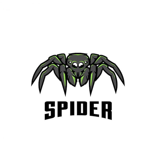 Vector green spider sport logo illustration