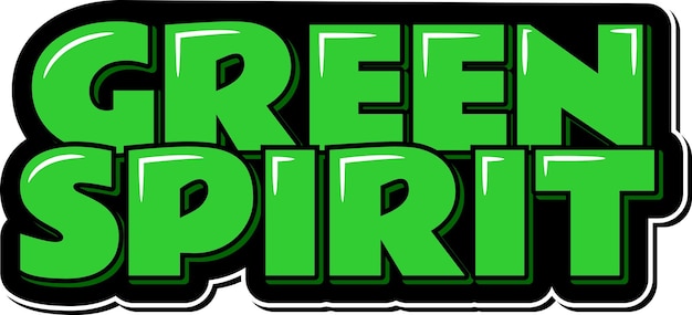 Green Spirit Lettering Vector Design