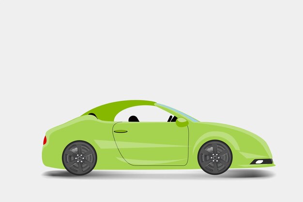 Green sport car side view