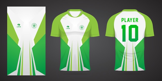 Green sports shirt jersey design template