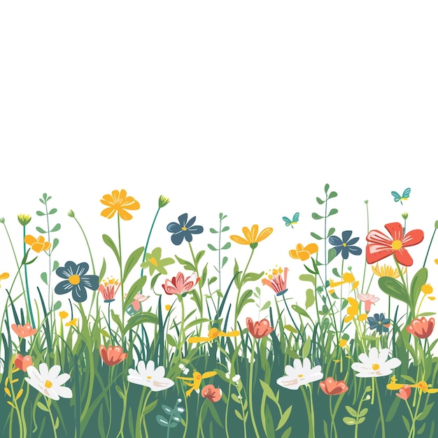 green spring meadow with wildflowers 39
