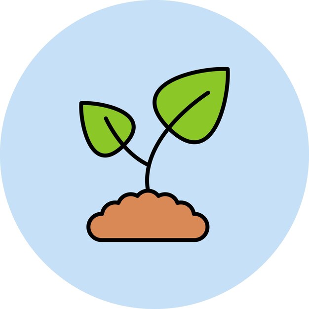 Vector green sprout flat illustration