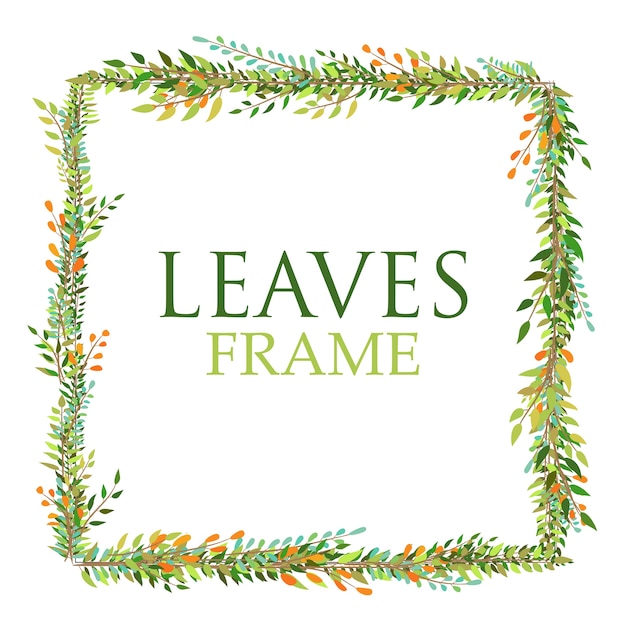 Green square leaves frame