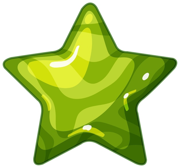 Vector green star crystal with sparkle isolated