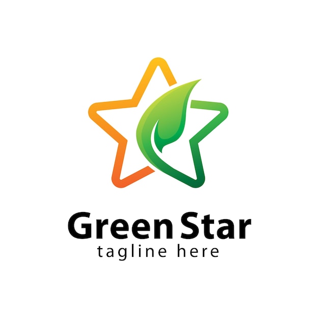 Vector green star logo design template