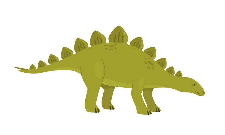 Vector green stegosaurus dinosaur