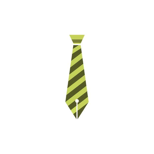 A green striped tie with a hole in the middle of it