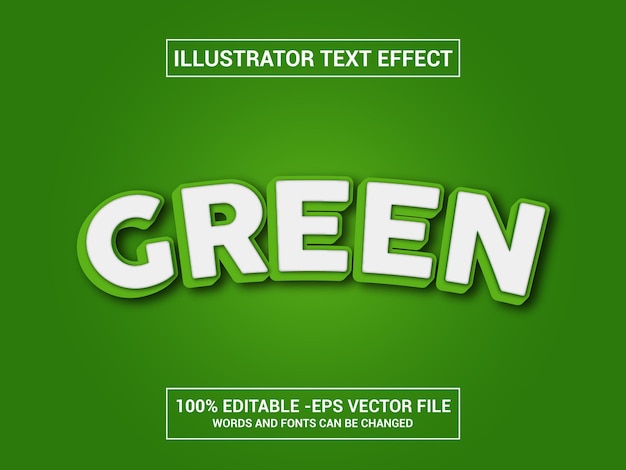 Текстовый эффект в зеленом стиле — редактируемый eps