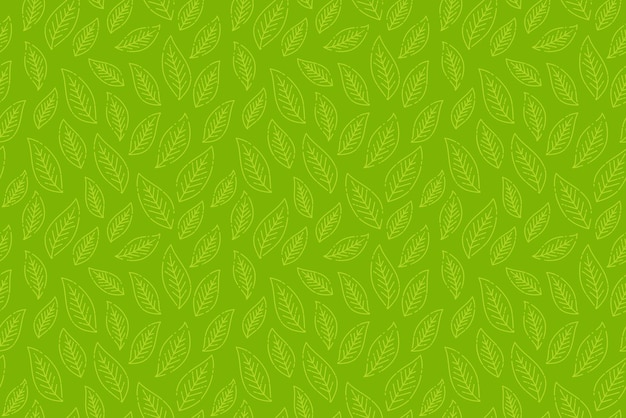 Green stylized leaf seamless pattern. Vector illustration, leaf background pattern. Template for wallpapers, site background, print design, cards, menu design, invitation. Vector illustration.