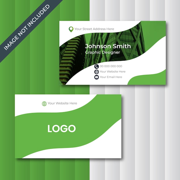 Green summit vector business card template design