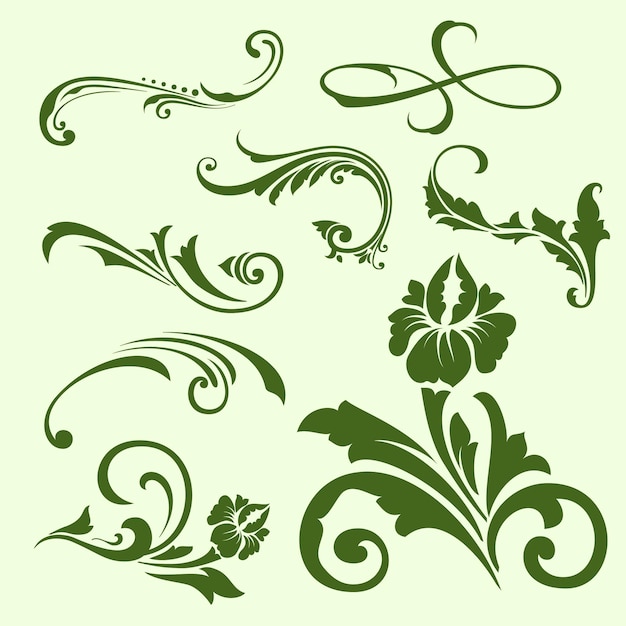 Green swash ornamental shape