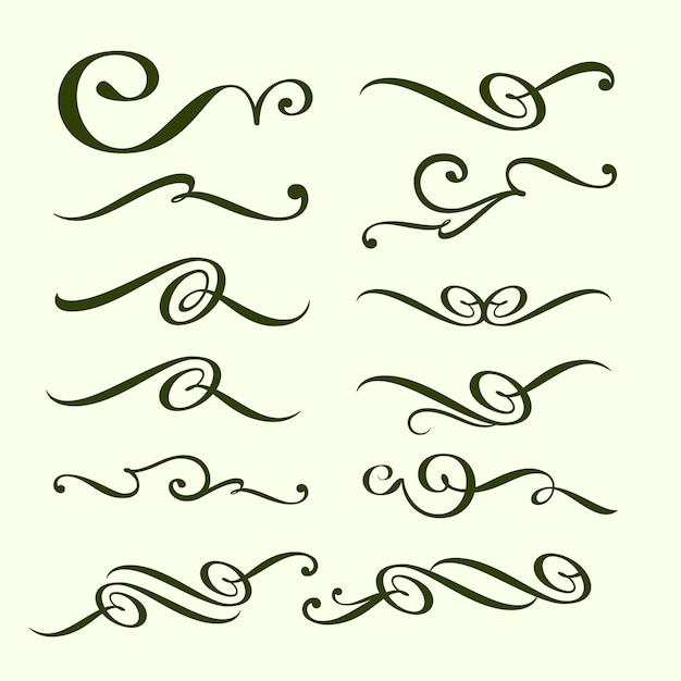 Vector green swash ornamental shape