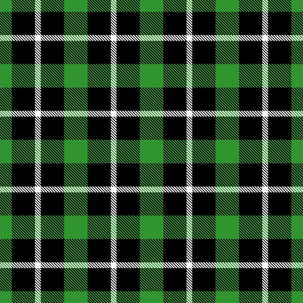 Green tartan vector seamless pattern