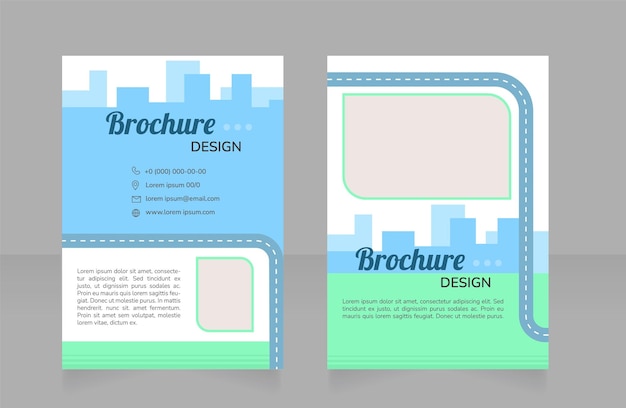 Green taxi service blank brochure design