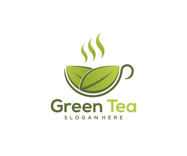 Logo della tazza di tè verde