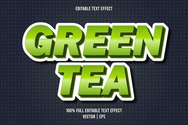 Tè verde effetto testo modificabile in stile fumetto