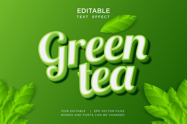 green tea editable text effect