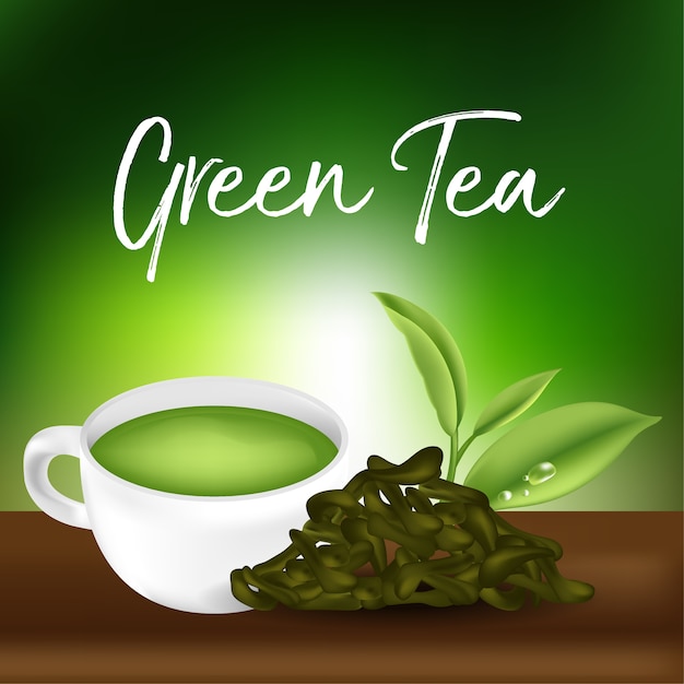 Vector green tea,green tea leaf