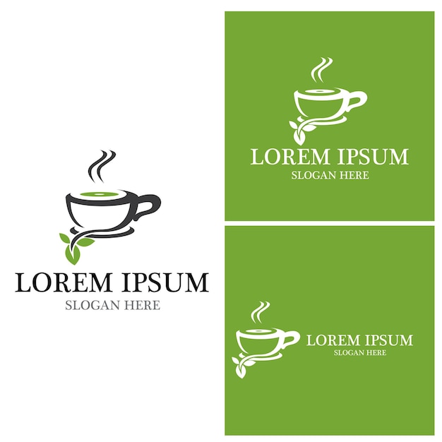 Green tea icon and symbol vector template