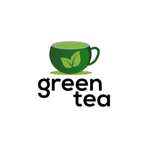 green tea logo design tea kettle logo green tea vector illustration green tea leaves