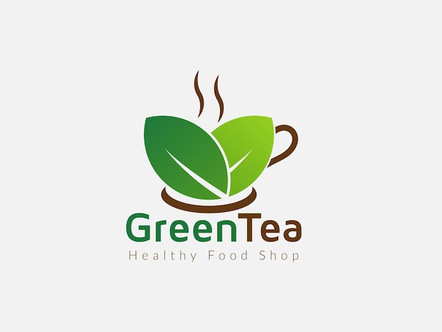 Green tea logo vector design template