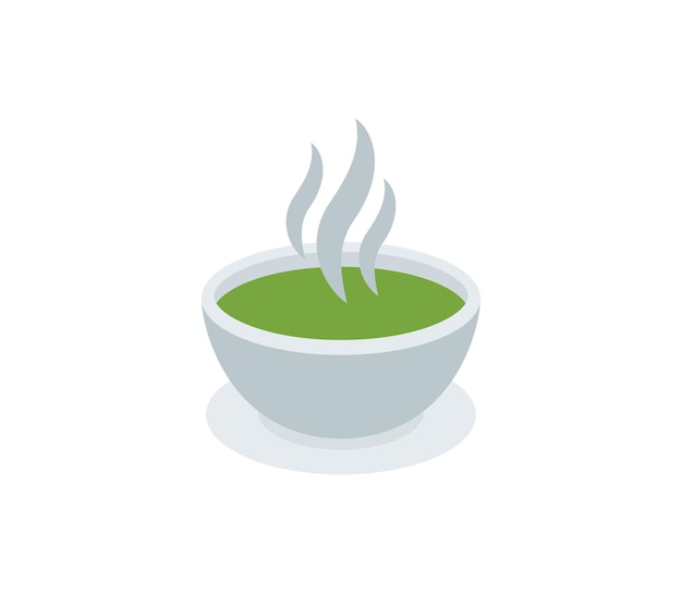 Green tea vector isolated icon Emoji illustration Green tea cup vector emoticon