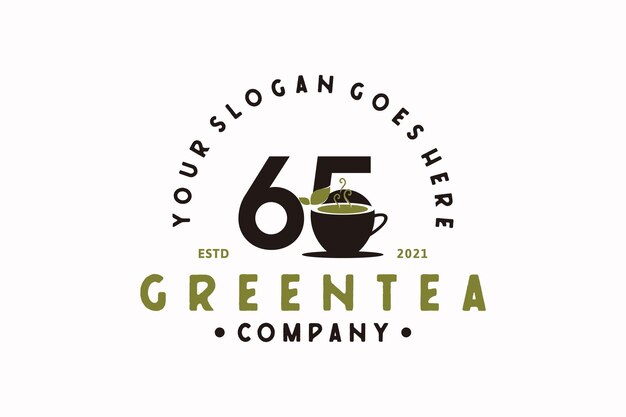 Green tea vintage logo by number sixty five, logo inspiration