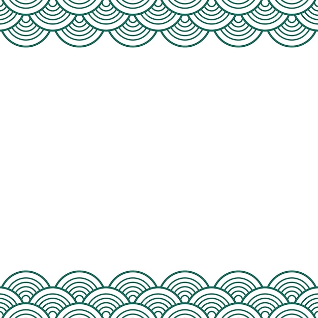 Vector green teal traditional wave japanese chinese border