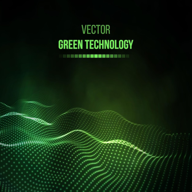Sfondo di tecnologia verde. illustrazione vettoriale di energia verde eps10. sfondo verde del concetto di comunicazione di squadra. sfondo di tecnologia di presentazione vettoriale.