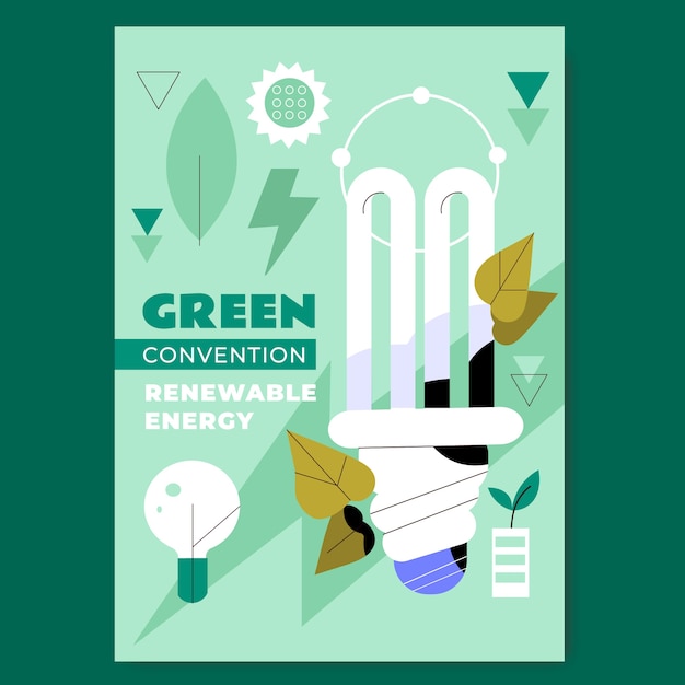 green technology poster template design