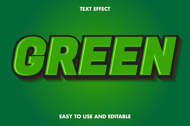 Green text effect, editable text.